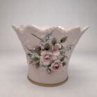 L'Amour China Hand Painted Floral Bisque Exterior Finish Inside Glazed Vase