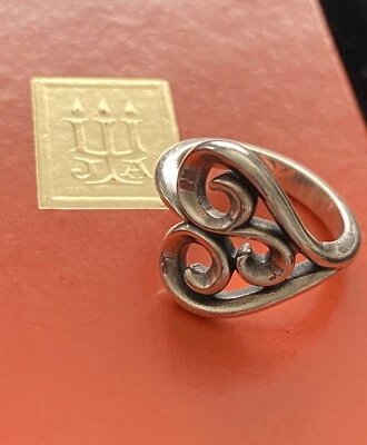 ANILLO CORAZÓN FRANCÉS PERGAMINO PLATA ESTERLINA 925 RETIRADO JAMES AVERY Talla 6 JA Foto 1 de 3