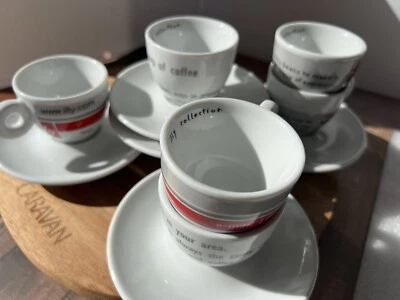 Illy Collection 2002 NO WATER NO COFFEE Set Of 6 Espresso Cups & 5 Saucers - Image 1 of 4