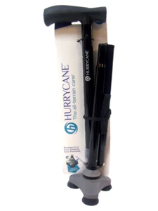 HurryCane Folding Cane Freedom Edition BK-C2 w/ T-Handle & Pivoting Base, Black