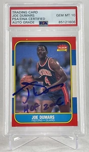 JOE DUMARS “HOF 2006” SIGNED AUTOGRAPHED 1986 FLEER #27 RC ROOKIE CARD PSA/DNA - Picture 1 of 2