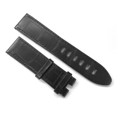 Correa de cuero de cocodrilo negro Montblanc genuino 22 mm x 20 mm Foto 1 de 4