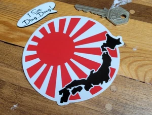 Japan Japanese Hinomaru Flag & Map Car Window Sticker 4" Rising Sun Drift JDM - Picture 1 of 1