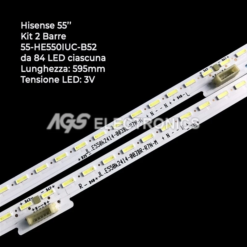 - SANS MARQUE / GÉNÉRIQUE - KIT 2 BARRES TV LED HISENSE 55-HE550IUC-B52-84 JL.E550K2414-003BR-R7N-M