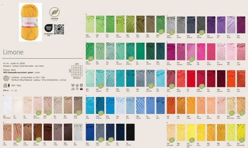 Schoeller + Stahl 50g Limone 100% Baumwolle 93 Farben mercerisiert, gasiert - Bild 1 von 4