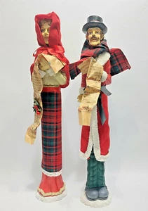 Victorian Christmas Carolers Man Woman 22'' Figures Figurines - Picture 1 of 4