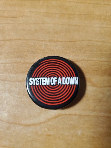 System of a Down Button Pin rock metal red spiral target bullseye SOAD ...