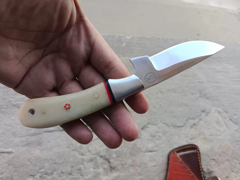 HANDFORGED CUSTOM HUNTING COWBOY SKINNER KNIFE WITH  BONE HANDLE&SHEATH - Image 1 of 4