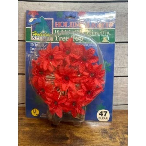 NOS Vintage Weihnachtsbeleuchtung 10 Lichter Schwelle Weihnachtsstern Baumspitze - Bild 1 von 4