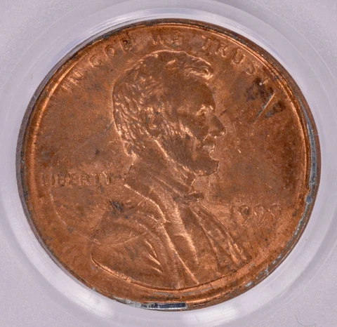 PCGS 1c 1999 Lincoln Cent on 1996 Cent Dual Date Double-Strike MS63 RB Cover