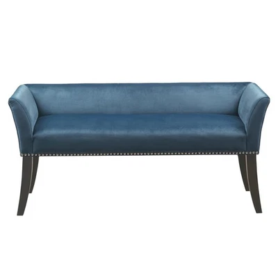 Accent Bench, Upholstered with Nailhead Trim, & Padded Seat Entryway Bench Sm... - Image 1 of 4
