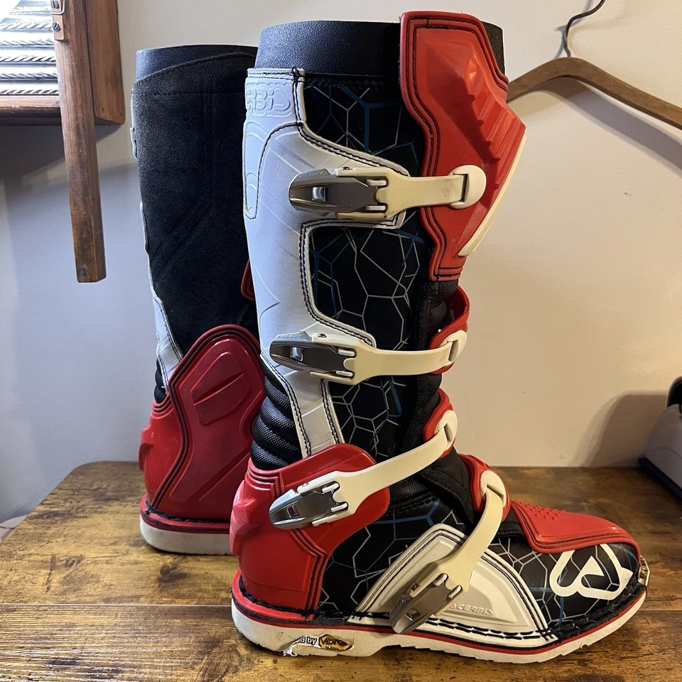 Acerbis X Pro-V Motocross Boot Men’s Sz 9 (43) Black White Red Vibram Soles EUC - Image 1 of 4