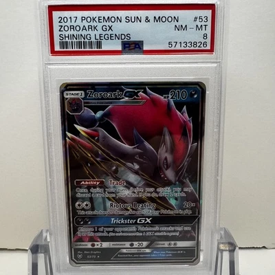 2017 Pokemon Sun & Moon: Shining Legends - Zoroark GX #53/73 - PSA 8 NM-MINT - Image 1 of 4