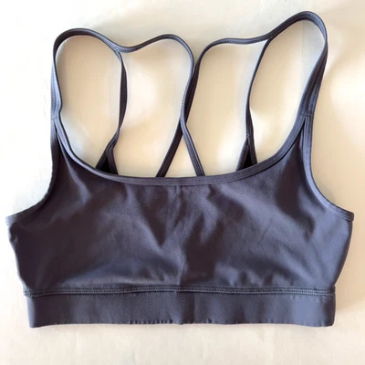 Vuori Mindset Sports Bra-Navy Blue-Criss Cross Strappy Back-Athleisure-Sze Small - Image 1 of 4