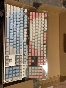 Ajazz Ak35i Mechanical Keyboard Blue or Pink White Gaming Typing Linear Switch - Picture 1 of 10