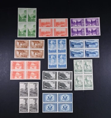 USA Scott # 756-765, 771 Blocks of 4 VF Hinged & NH US Stamps Cat $74 - Image 1 of 4