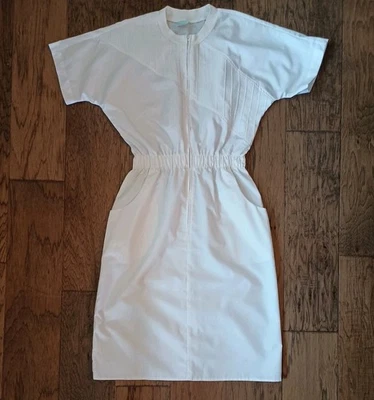 Vtg Barco Nurses Uniform Dress Fits Size M Zip-Up Halloween Costume 80's? White  - Image 1 of 4