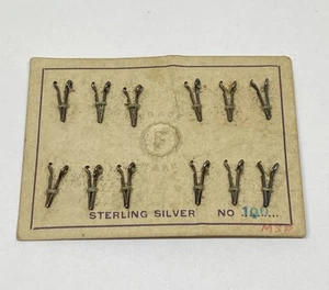 12- Vintage Sterling Silver No. 100 Necklace Bracelet Catches Bayonet Clasp NOS - Picture 1 of 4