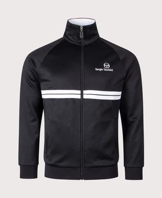 Mens Sergio Tacchini New Dallas Track Top - Black/White - Image 1 of 3