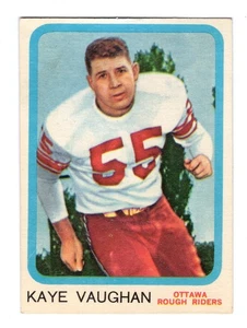 1963 Topps CFL Kaye Vaughan Card #53 Ottawa Rough Riders Tulsa - Picture 1 of 2