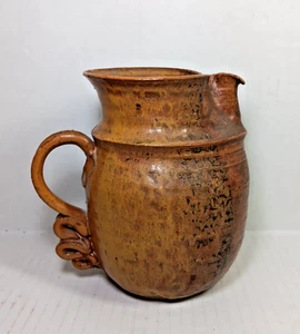 Brocca vintage in gres fatta a mano studio arte ceramica firmata e datata - Foto 1 di 8