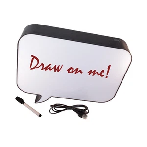 Speech Bubble Light Up Box Scrivi Disegno Schizzo Insegna Targa Neon USB LED Rettangolo - Foto 1 di 1