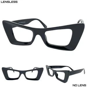 Marco de gafas de ojos negro grueso sin lentes retro solo SIN lentes - Imagen 1 de 6
