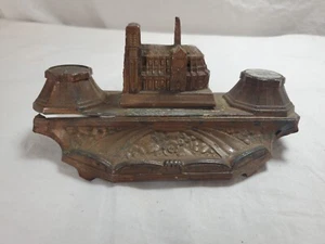 Vintage Französisches Art Deco Notre Dame Kathedrale Doppel Tintenfass - Bild 1 von 10