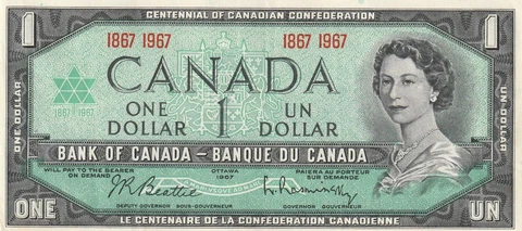 Canada 1967 $1.00 No Serial Number Cover