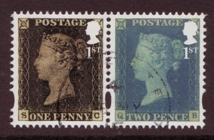 PAR DE SELLOS GRAN BRITANA NEGRO PENNY 2015 BUEN USADO - Imagen 1 de 1