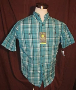 G. H. Bass Mens Short-Sleeve Button Shirt, Green Plaid, Size S, NEW, Reg $59 - Picture 1 of 8