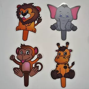 ๐ฆ๐ฆ NEW Zoo Animal Cupcake Toppers Lion Elephant Giraffe Monkey 36 total ๐๐ - Picture 1 of 8