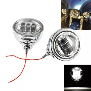 4.5" inch LED Auxiliary Spot Fog Passing Lights Lamps W/ Bracket for Motorcycles - Picture 1 of 10