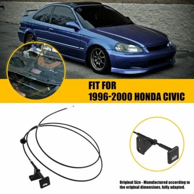 Hood Release Latch Cable w/ Pull Handle For Honda Civic 1996 1997 1998 1999 2000 - Image 1 of 4
