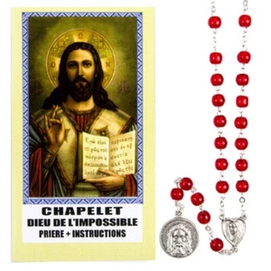 Chapelet dévotion Dieu de l'impossible avec prière et instructions - Imagen 1 de 2