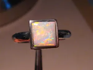 weißer Opalring - Sterlingsilber - Größe 7 3/4 - keine Größenänderung - Bild 1 von 13