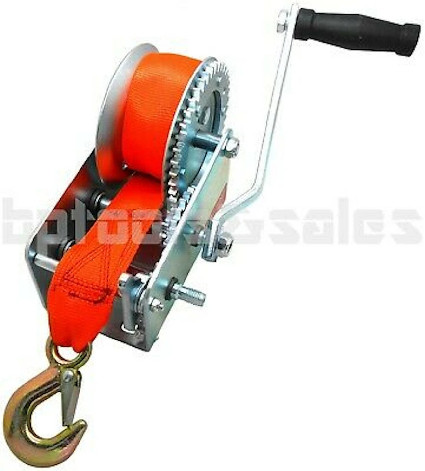 Remolque para botes ATV con correa de nailon 2000 lb 2 engranajes cabrestante manual manivela engranaje Foto 1 de 1