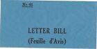 U.S. Post Office No. 41 Letter Bill (Feuille D'avis)