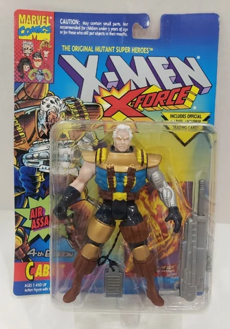 Marvel X-Men X-Force Cable 4th Edition Air Assault & Trading Card Vintage ToyBiz Cover