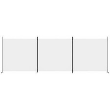 AX Paravento Divisorio Stanza 3Pannelli Bianco Ferro 5.25x1.8m Pieghevole 350278