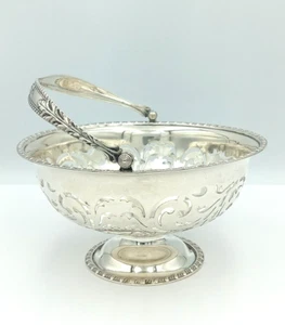 Antica ciotola cesto vintage Gorham .925 argento sterling piedini traforati A1342 - Foto 1 di 12