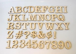 Lettere e numeri layout legno: font Clarendon (alto 1,5") - set 47 pezzi - Foto 1 di 1