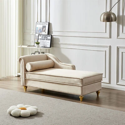 Sofá chaise lounge moderno de terciopelo con almacenamiento EE. UU. Foto 1 de 4