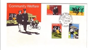 1980 FDC Australia. Community Welfare. Various FDI postmarks - Foto 1 di 1