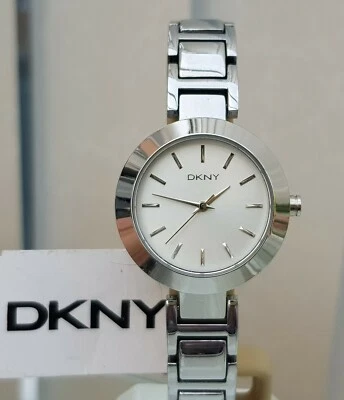 Reloj de pulsera de acero inoxidable para dama DKNY genuino PVP £180 funcionando (541) Foto 1 de 4