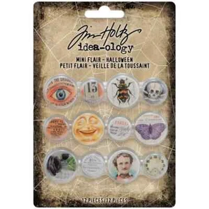 Tim Holtz Idea-ology MINI ESTILO adornos de Halloween 12 piezas TH94158 - Imagen 1 de 2