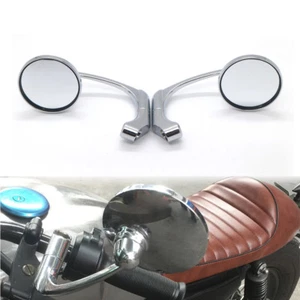 Espejo lateral redondo cromado retro barra en L para motocicleta GN125 Cafe Racer personalizado - Imagen 1 de 8