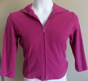 Ann Taylor Fleece Jacket Hoodie Women Size M Purple MUST HAVE - Picture 1 of 9