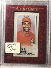 Ozzie Smith 2020 Topps Allen & Ginter Mini Framed Cloth 01/10 JERSEY #!! Cards
