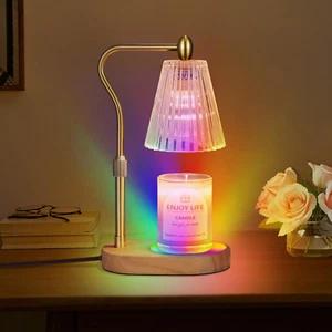Candle Warmer Lamp with 8 Colors LED Changing,With Timer Dimmer Adjustable Heigh - Picture 1 of 11